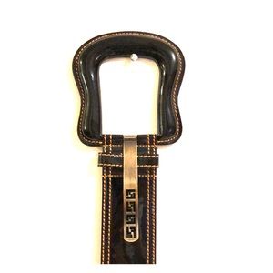 Fendi Large Buckle Patent Belt